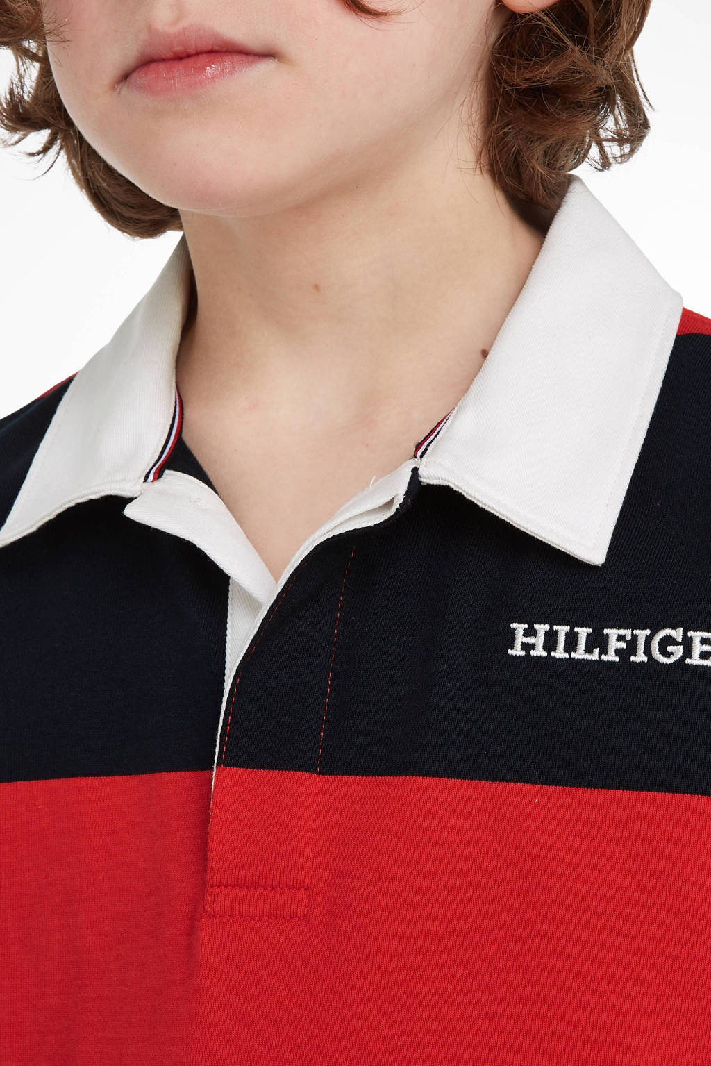 Tommy Hilfiger polo met logo rood/blauw