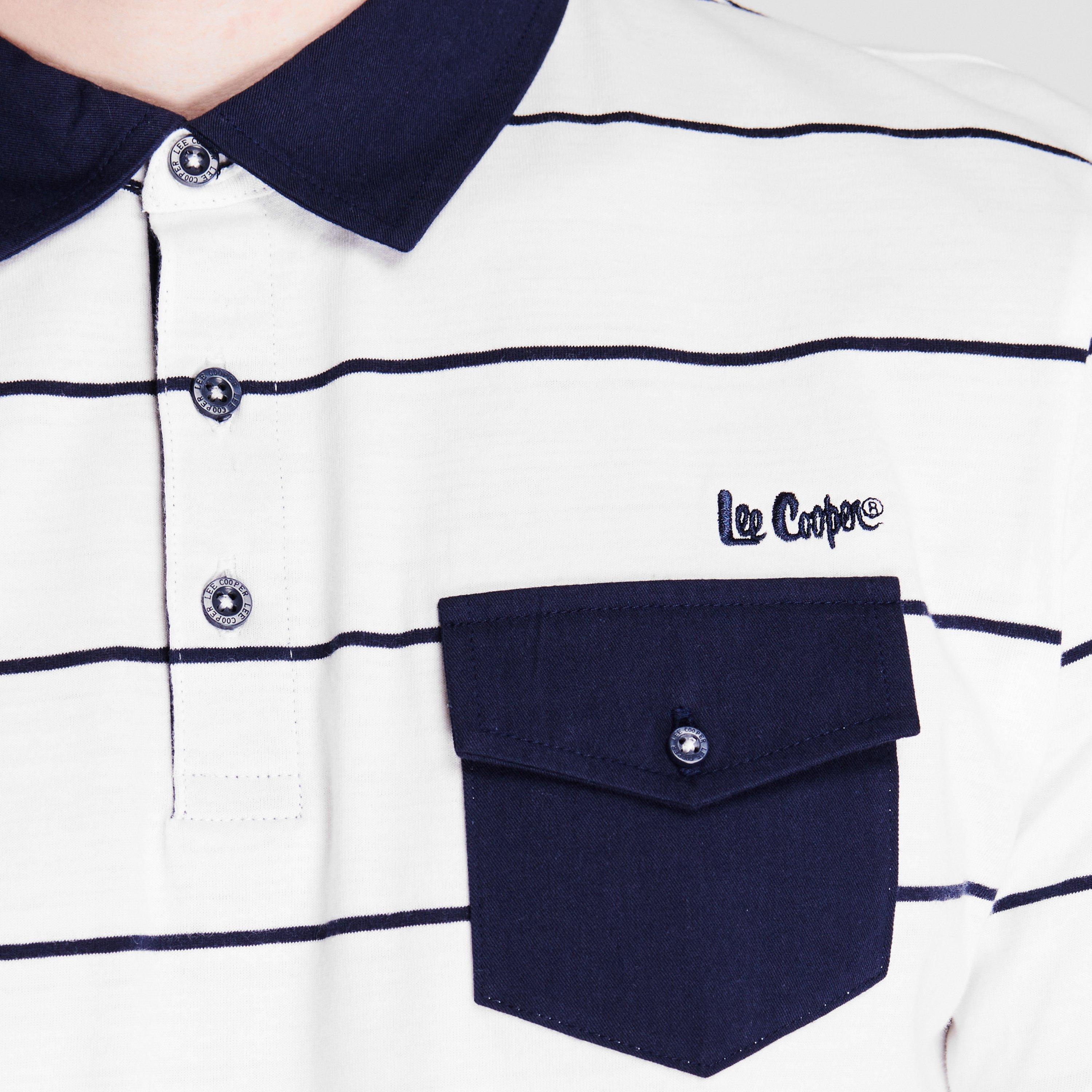 Lee Cooper Stripe Polo Mens