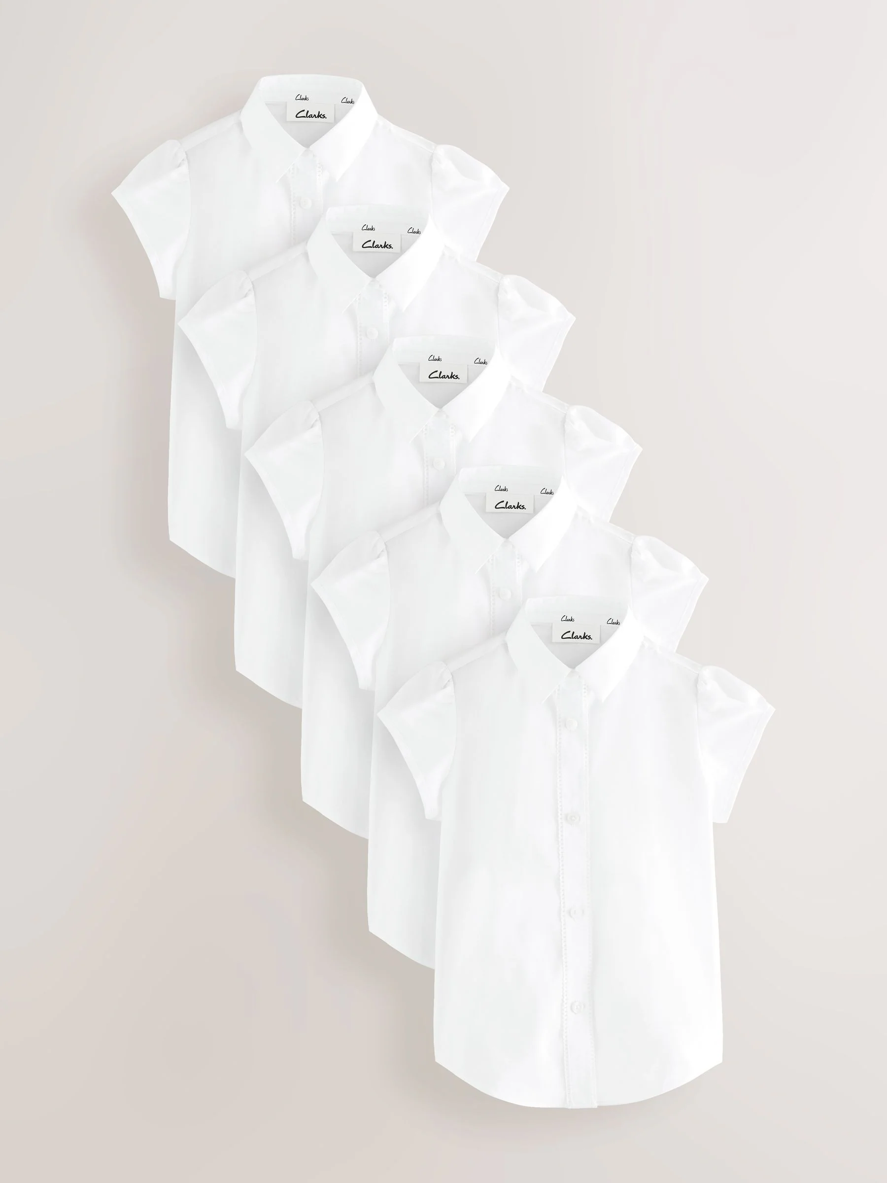 Clarks 5 Pack Girls School Shirts