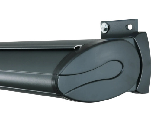 SOLUNA cassettescherm Exclusiv 2x1,5 doekdesign D035 frame RAL 7016 antracietgrijs aandrijving rechts incl. motor en wandschakelaar