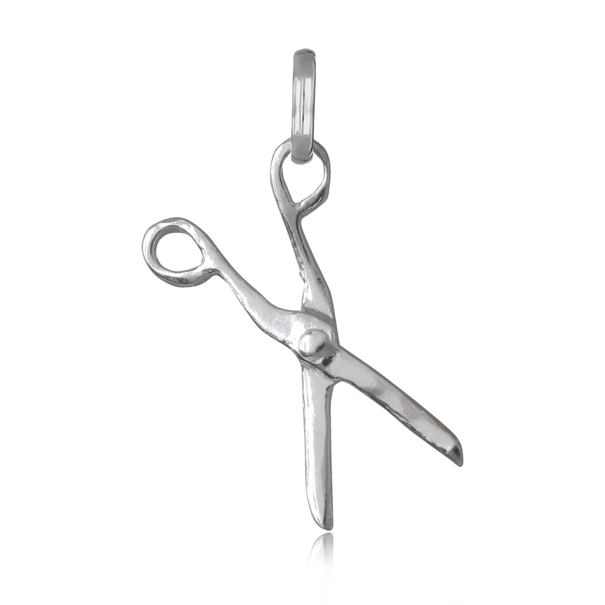 Pendentif argent rhodié forme ciseaux