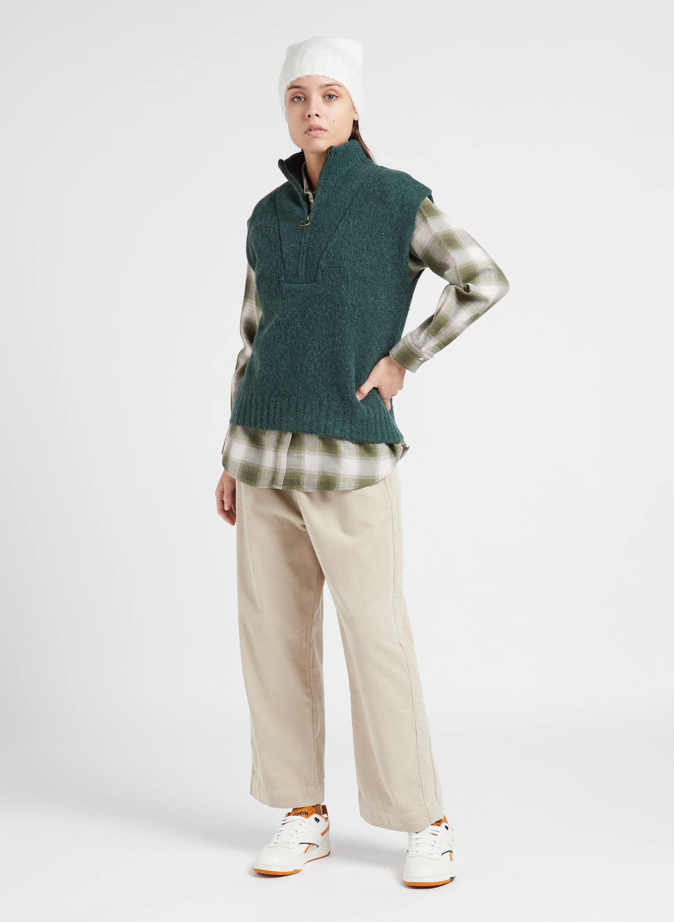 PENNY - Pantalon droit en coton | Beige