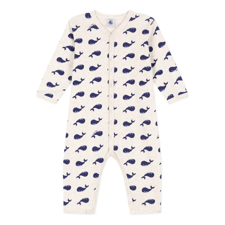 Petit Bateau Pyjama Musha Baleines | Gris chiné