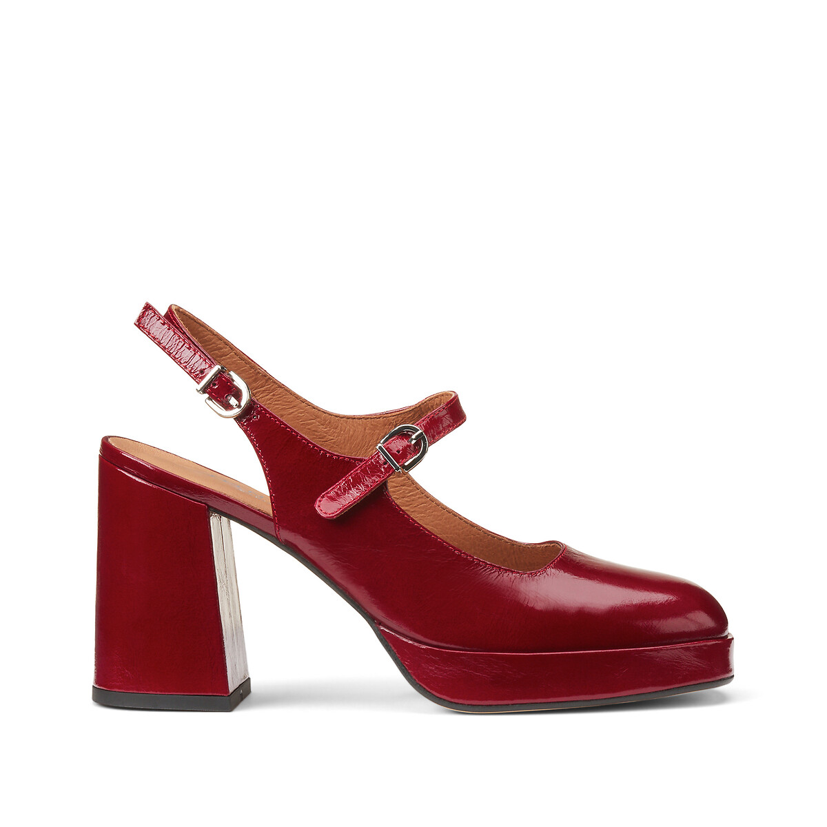 JONAK<br>Sapatos slingback em couro brilhante Vador