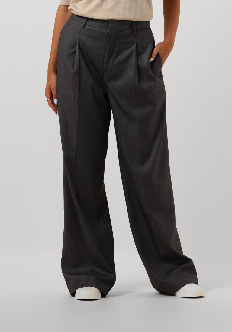 SCOTCH & SODA grijze scotch & soda wijde broek rose pleated high-rise wide leg pant