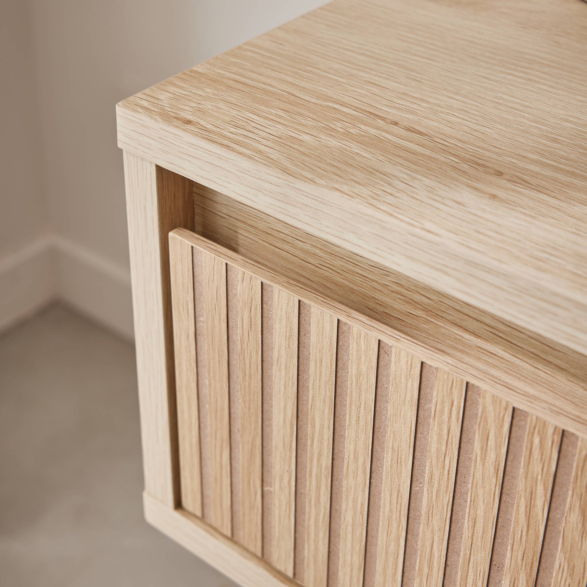 sweeek - Nachtkastje hout decor 1 lade (set van 2)