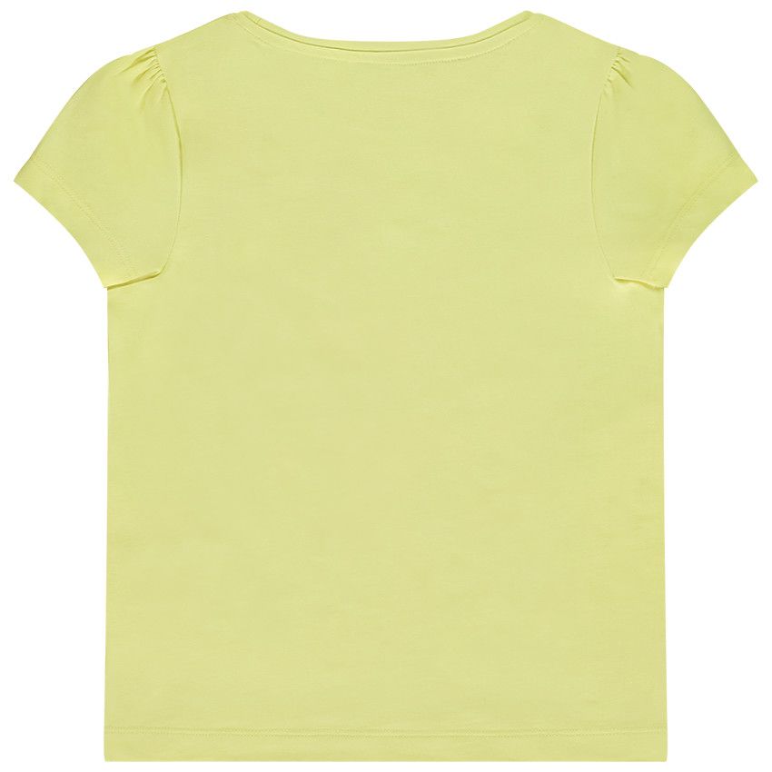 T-shirt manches courtes print fantaisie pour fille - Jaune