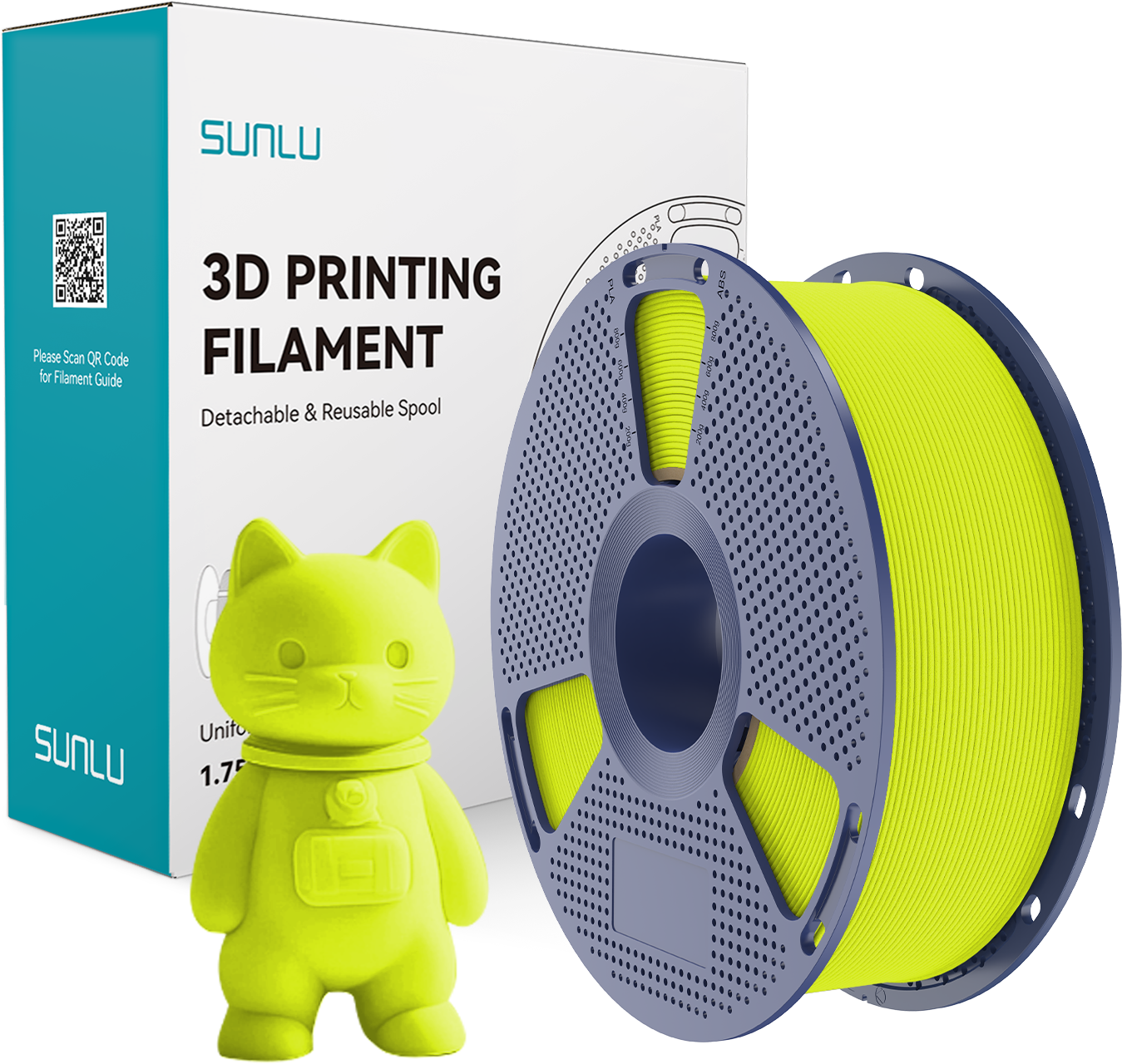 SUNLU  PLA Matte Sprout Green, 1,75 mm / 1000 g    PLA Material mit mattem Oberflächenfinish in Sprout Green