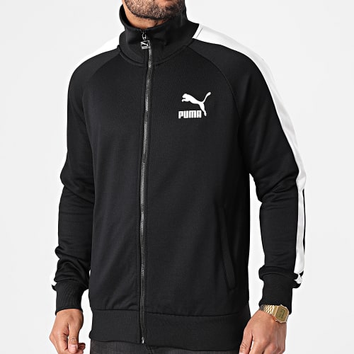 Veste Zippée A Bandes Iconic T7 530094 Noir