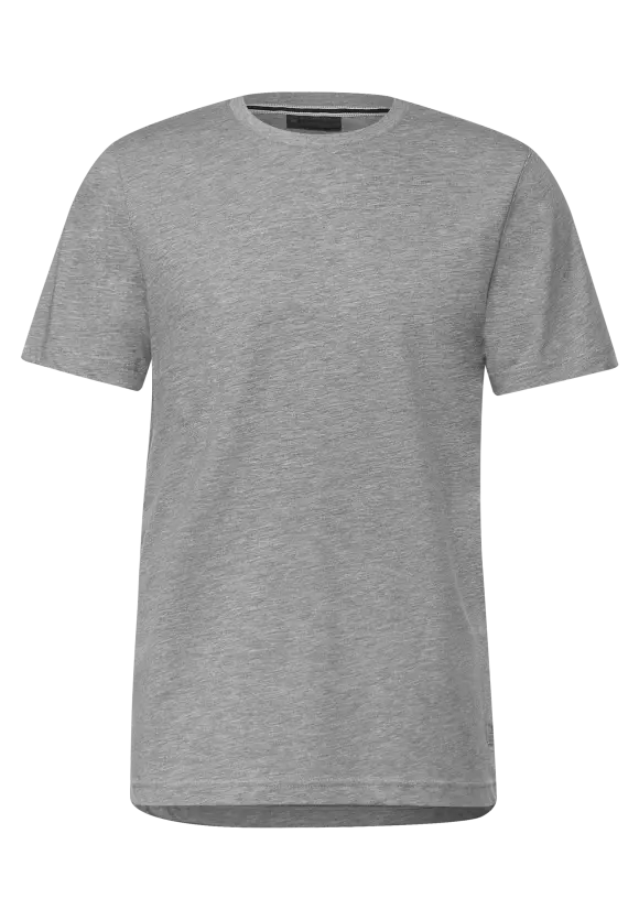 T-Shirt in Melange Optik - silver grey melange