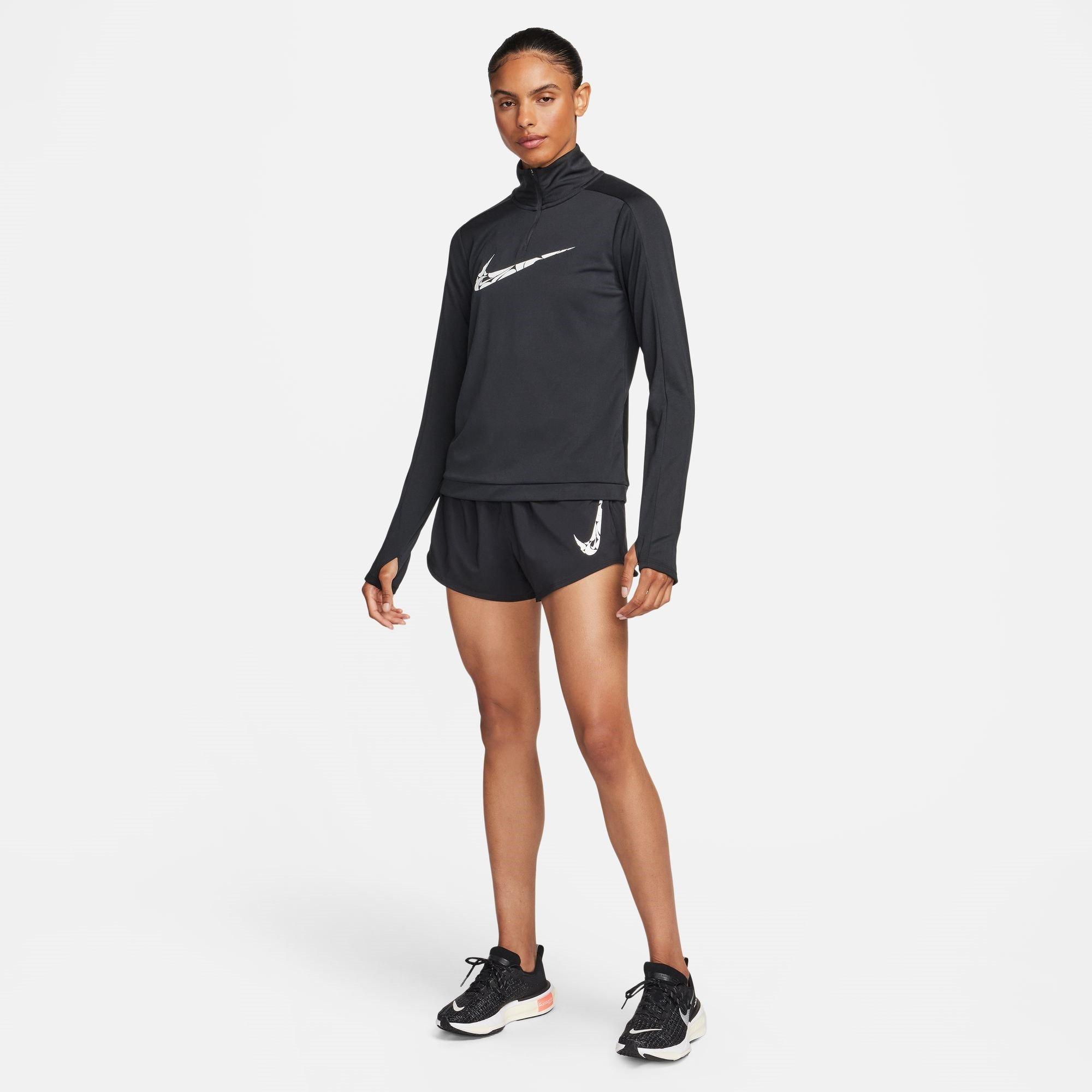 Nike One Swoosh Womens Dri FIT Running Mid Rise Brief Lined Shorts