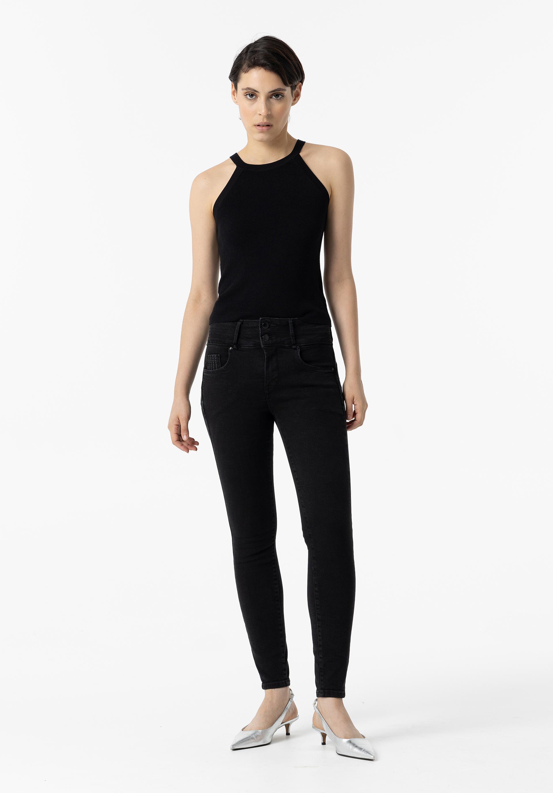 Jeans Double-up Skinny Cintura Alta