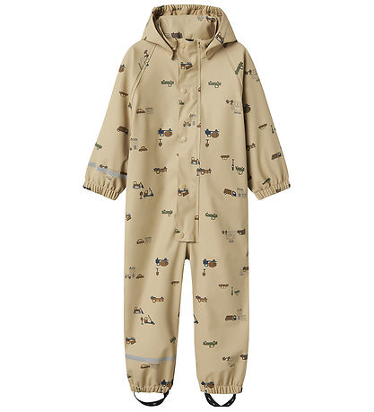 Name It Regenanzug m. Fleece - PU - NmmTrocken10 - White Pepper/