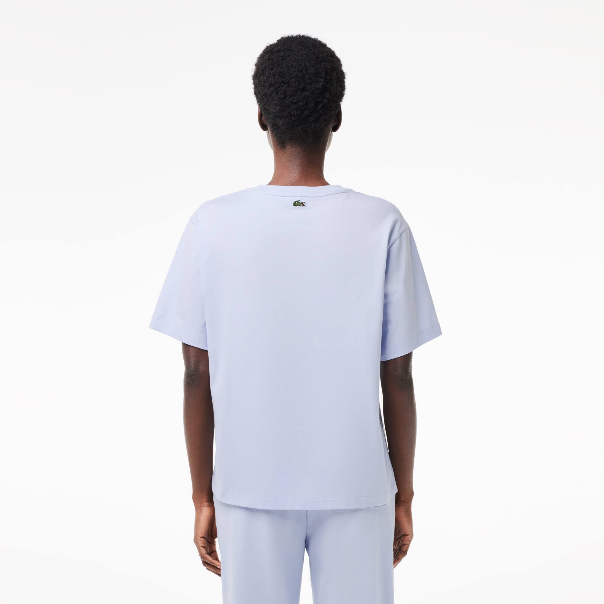 LACOSTE T-Shirt aus bedrucktem Baumwolljersey T-Shirts - Blau - Lacoste - Damen