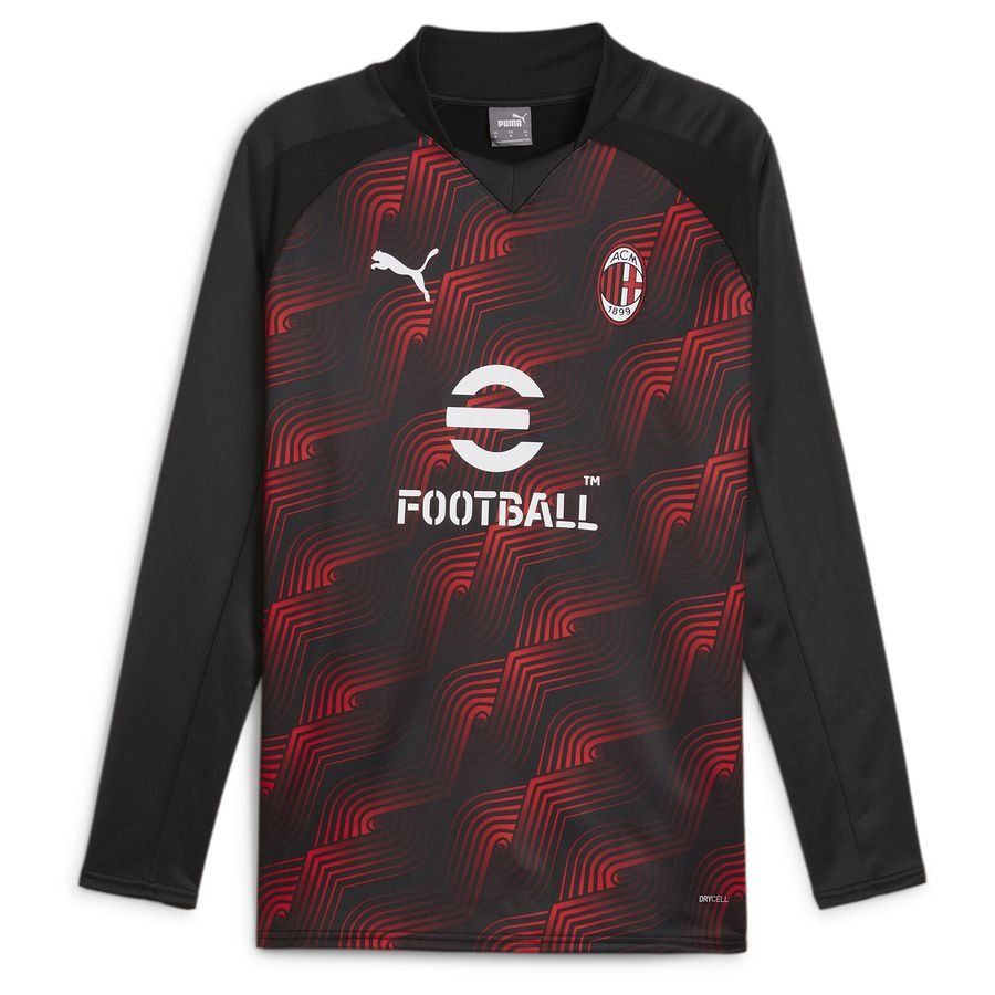 Milan AC Sweat Avant-Match - Noir/Rouge Manches Longues