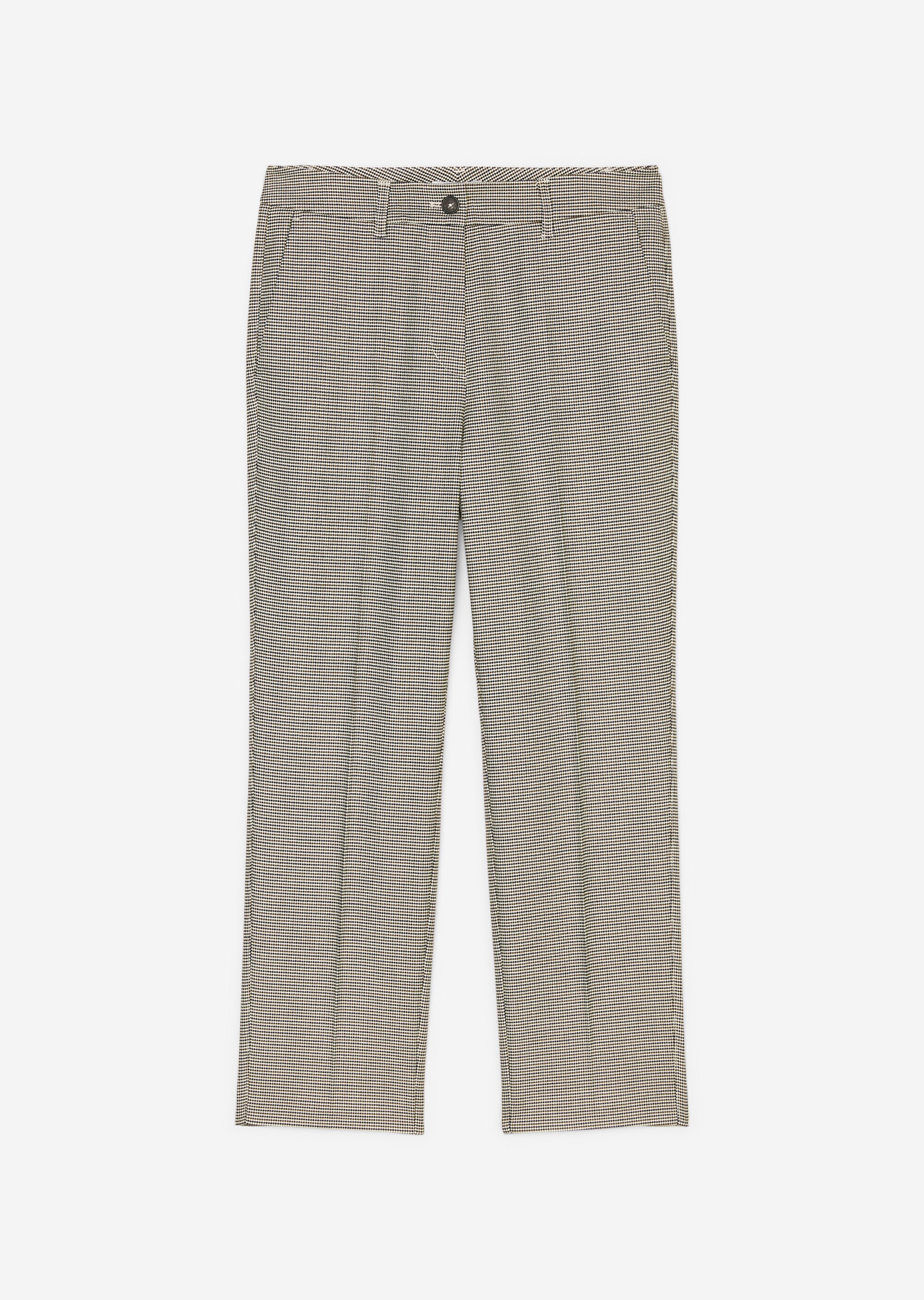 Hahnentritt-Zigarettenhose slim aus recyceltem Viskose-Polyester-Mix