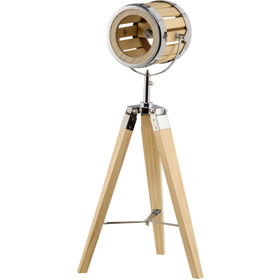 HOMCOM Tischlampe mit E14 Sockel natur