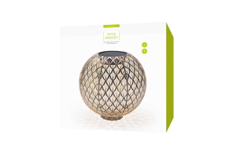 Windlicht Solar Antic Ball Emilia, Ø 30 cm, MarineblauSolarleuchte zum Aufstellen