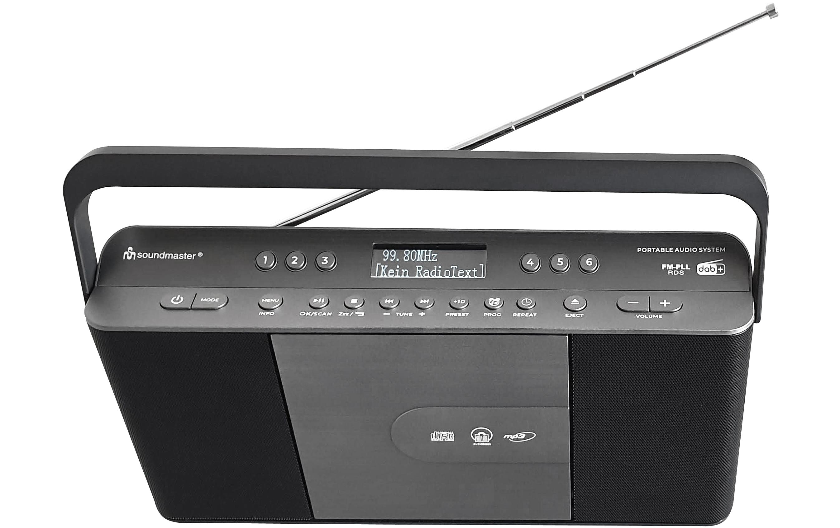 DAB+ Radio RCD1870SW SchwarzTragbares DAB+ Radio mit CD, MP3 und USB