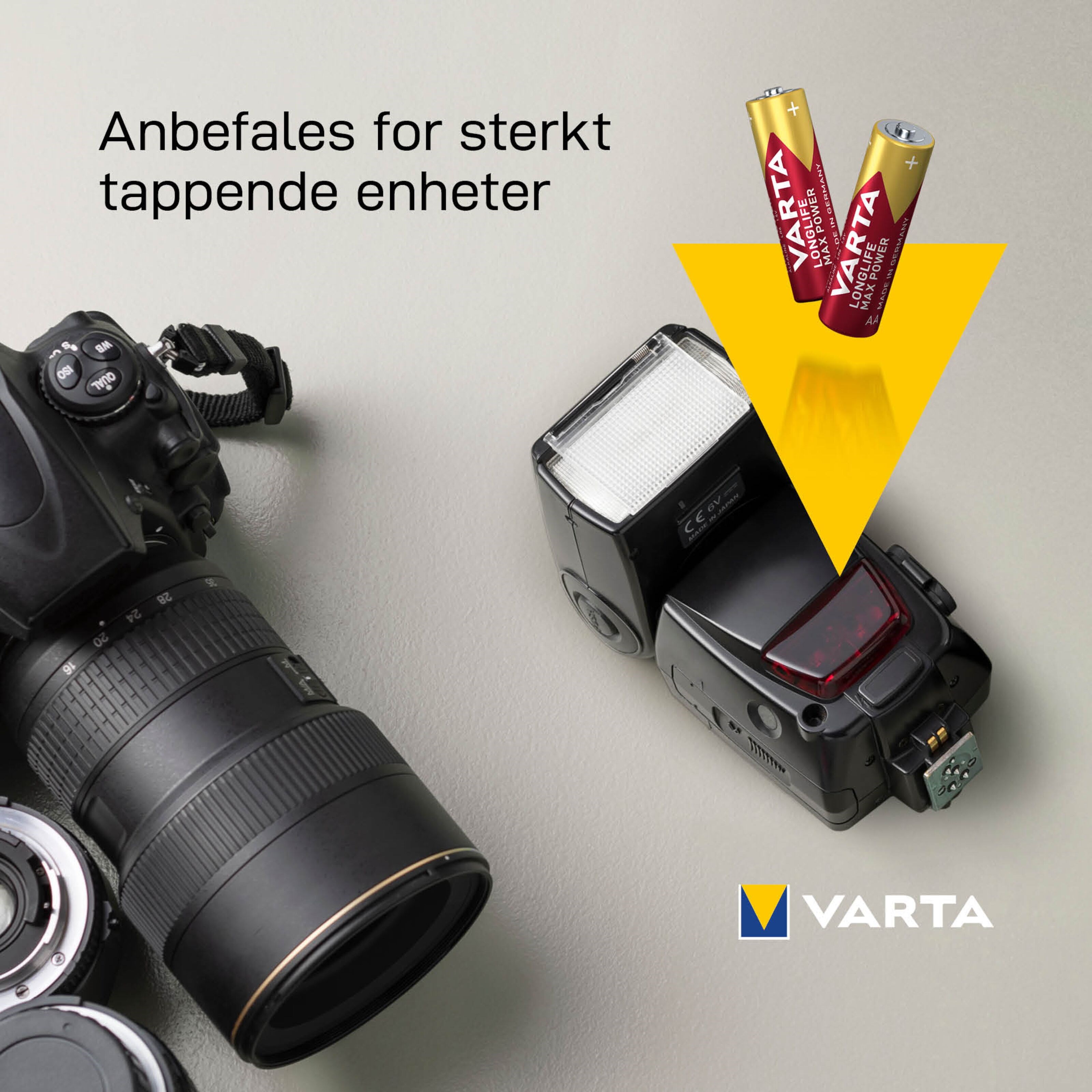 Varta Longlife Max Power AA-batterier 8-pk.