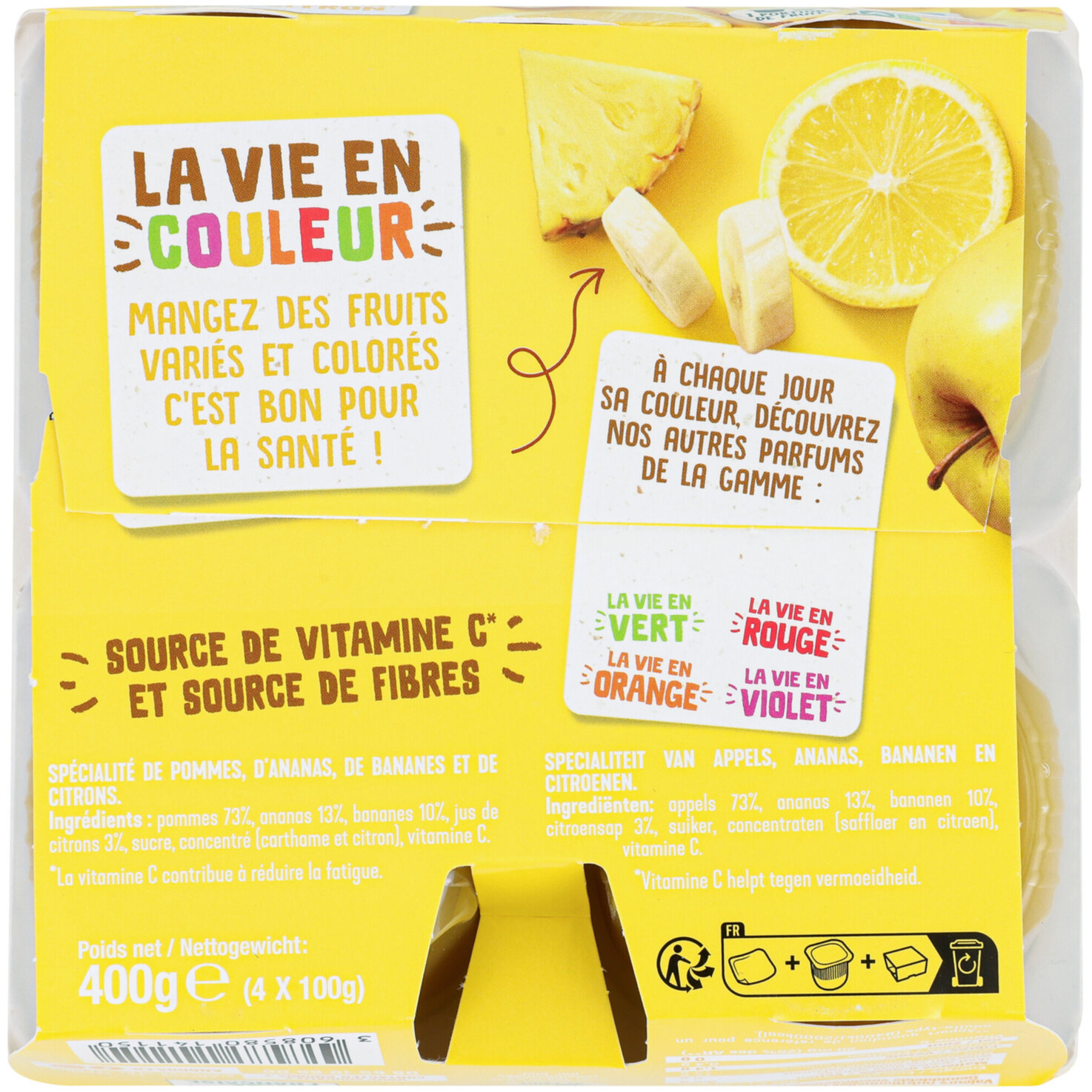 Andros La vie en couleur Jaune 4x100g
