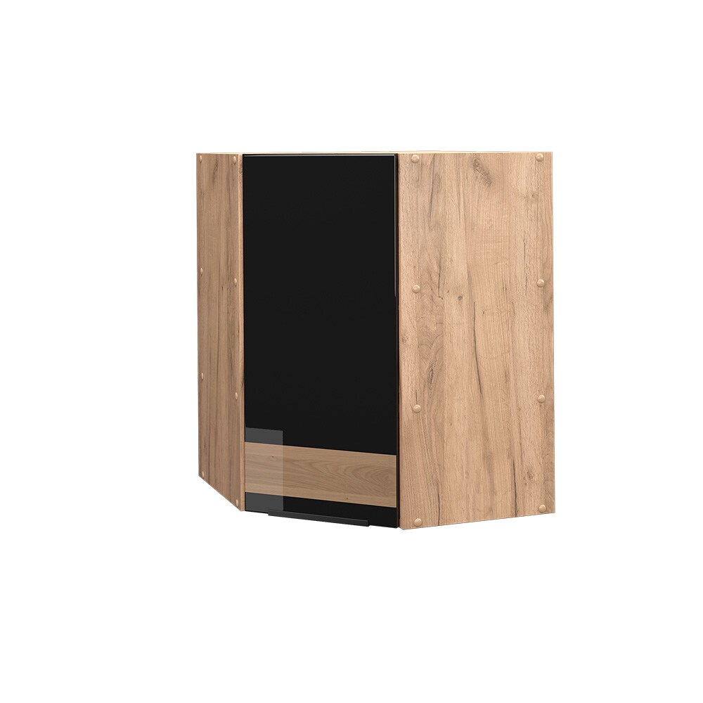 Vicco Eckhängeschrank Küchenschrank Küchenmöbel Fame-Line Eiche Schwarz 57 cm modern Hochglanz
