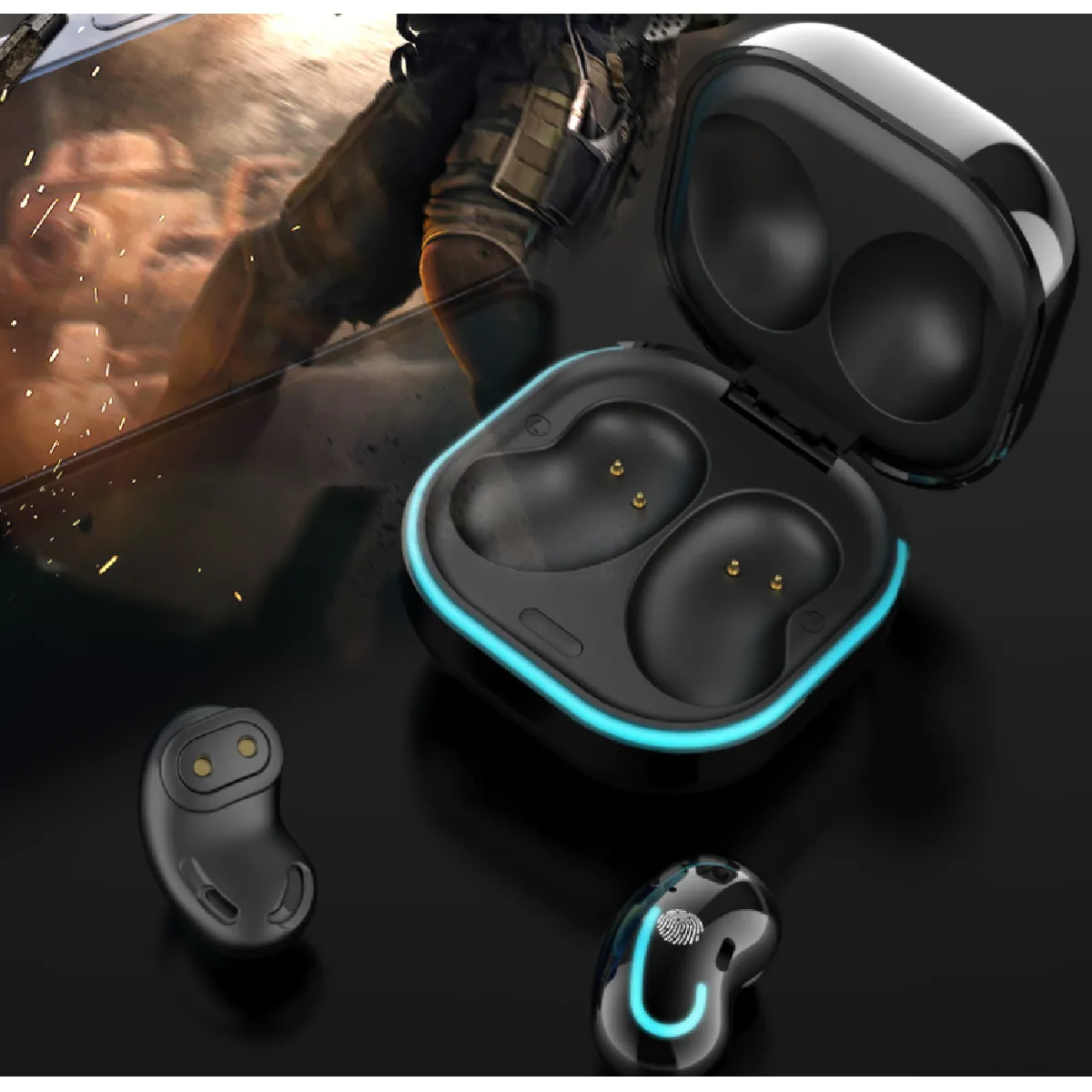 Universal Écouteurs Bluetooth 8D HiFi - Bleu