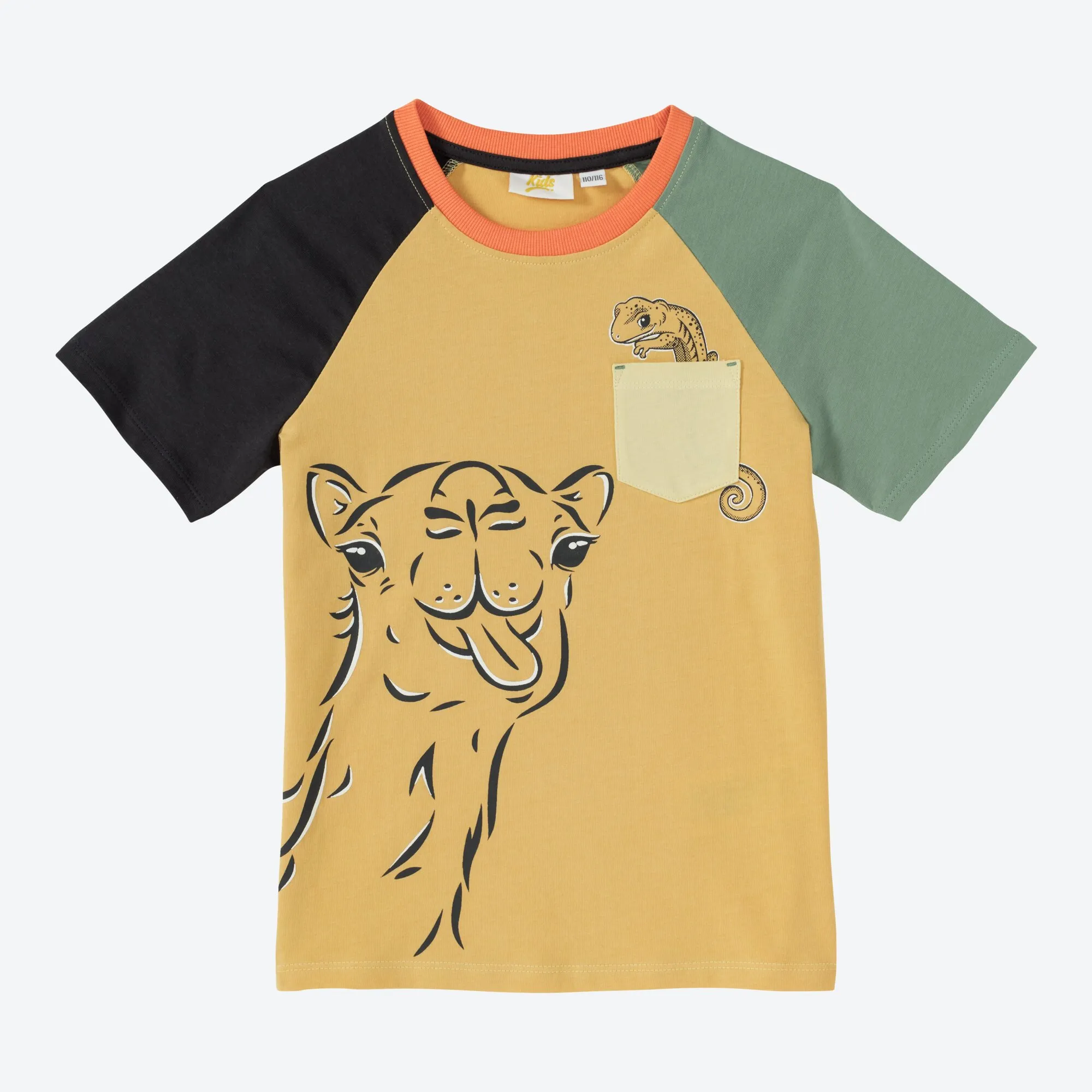 Jungen-T-Shirt mit Kontrast-Ärmeln