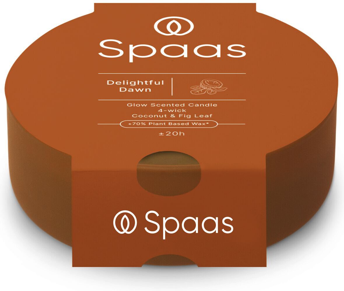 Spaas geurkaars Essential collection Delightful Dawn oranje 20 uur D 13 H 4,5 cm