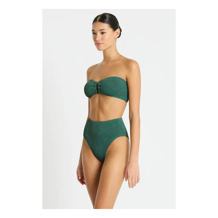 Bond-Eye Bas de Maillot Palmer Métallisé | Vert Jade