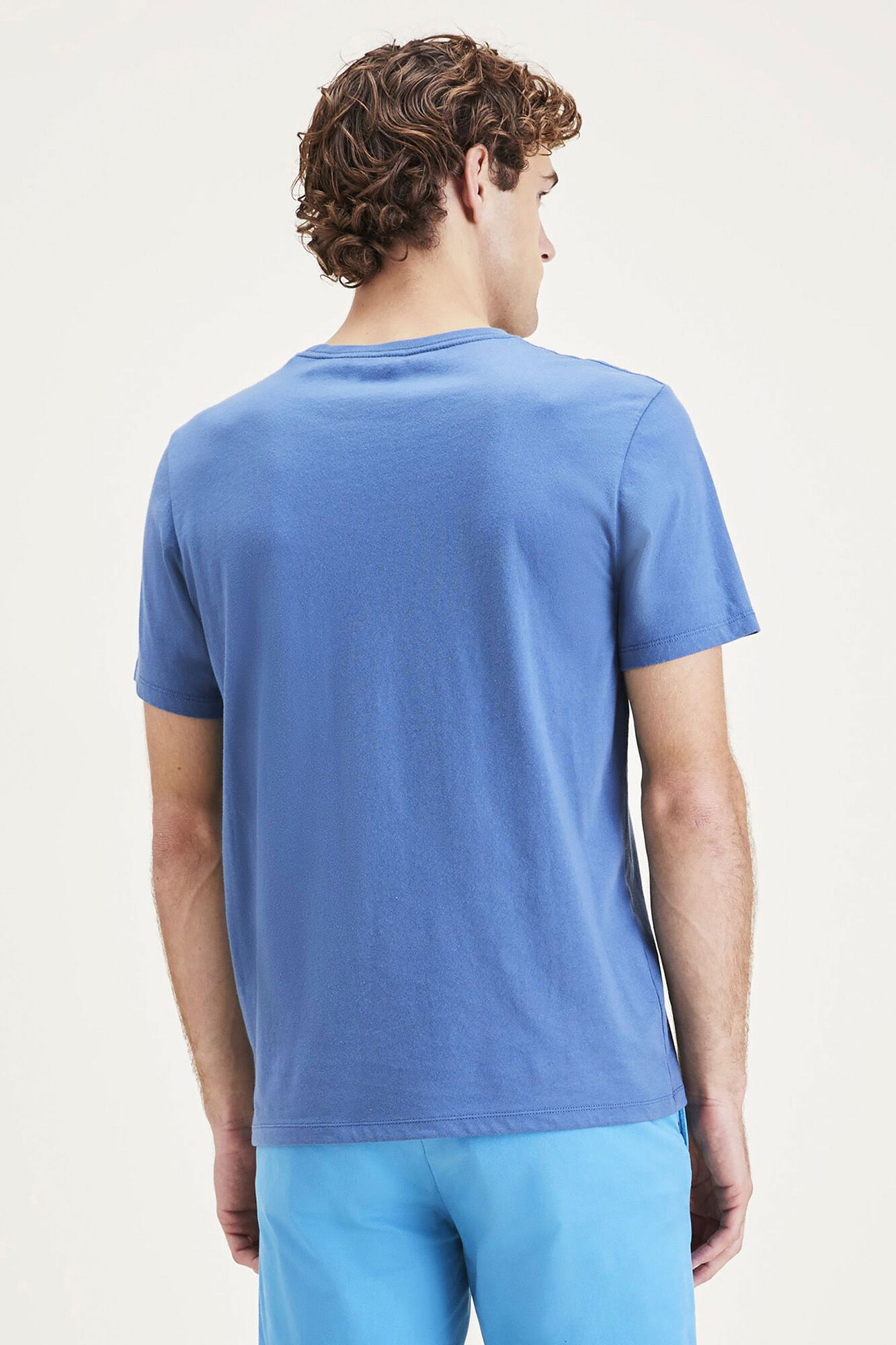 Camiseta Slim Fit com Logo - Azul