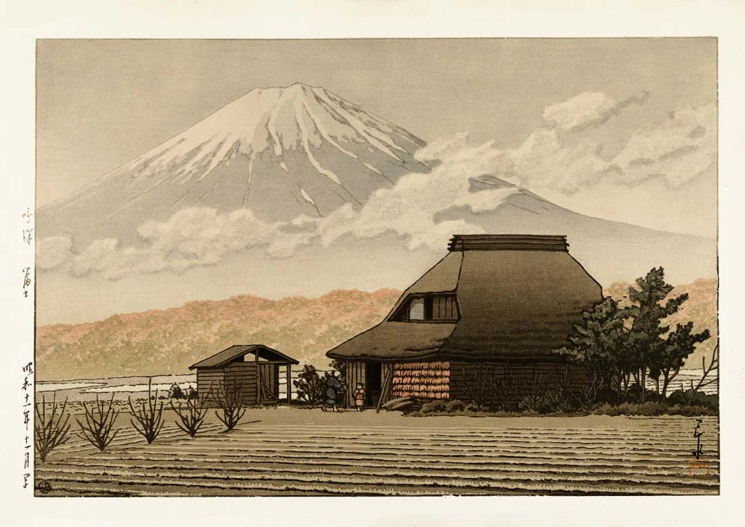 Fuji vom Dorf Narusawa bei Hasui
