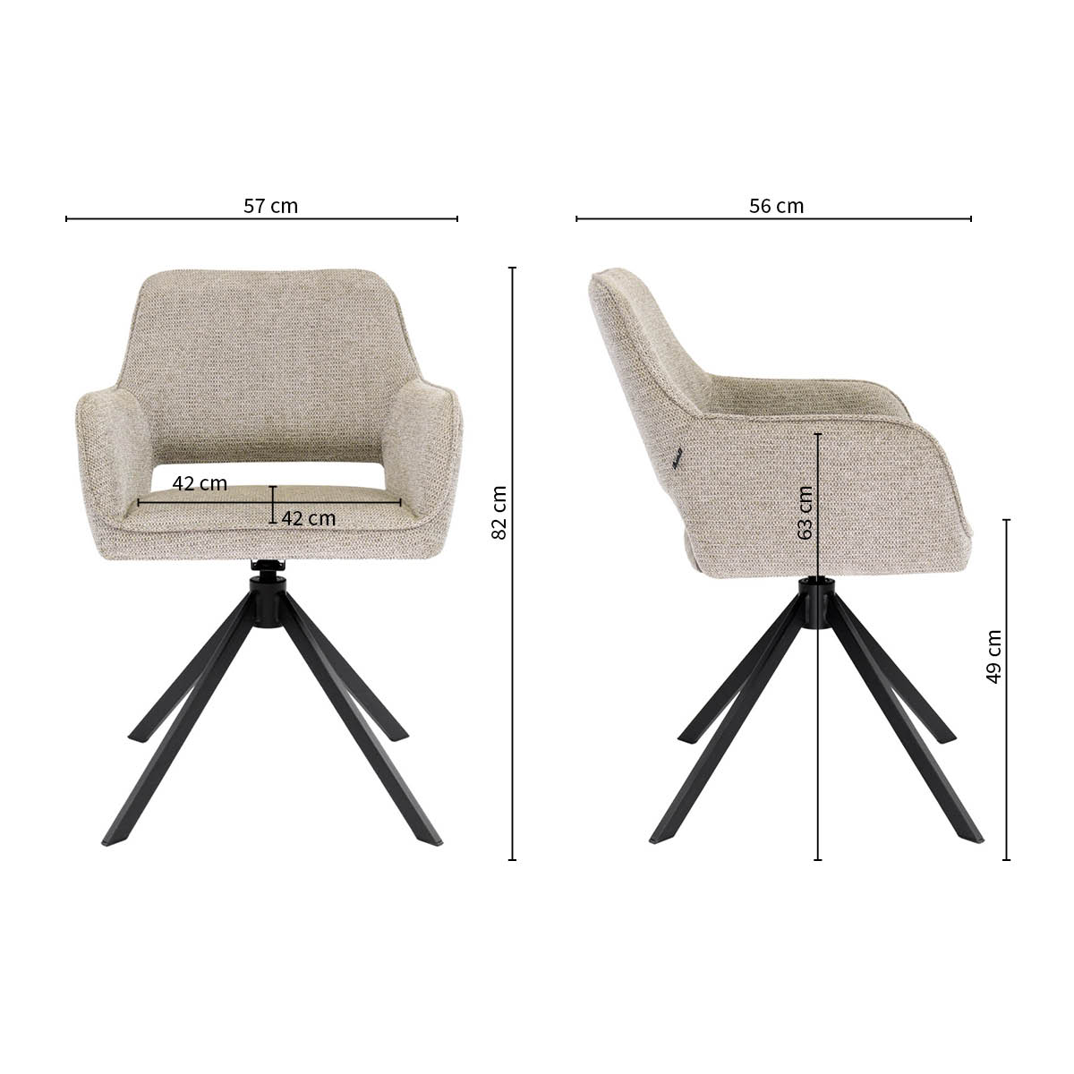 Eetkamerstoel Pax taupe