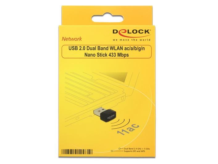 Delock WLAN-AC USB-Stick Nano USB 2.0 Dualband WLAN ac/a/b/g/n Nano Stick 433 Mbps