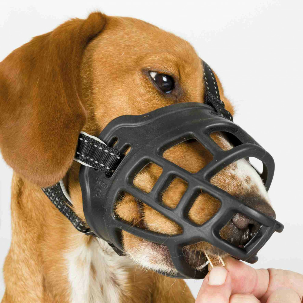 Muselière muzzle flex, en silicone taille: l-xl. Pour chien type bouvier be