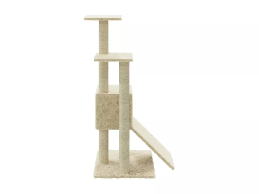 Arbre à chat avec griffoirs en sisal Crème 92 cm