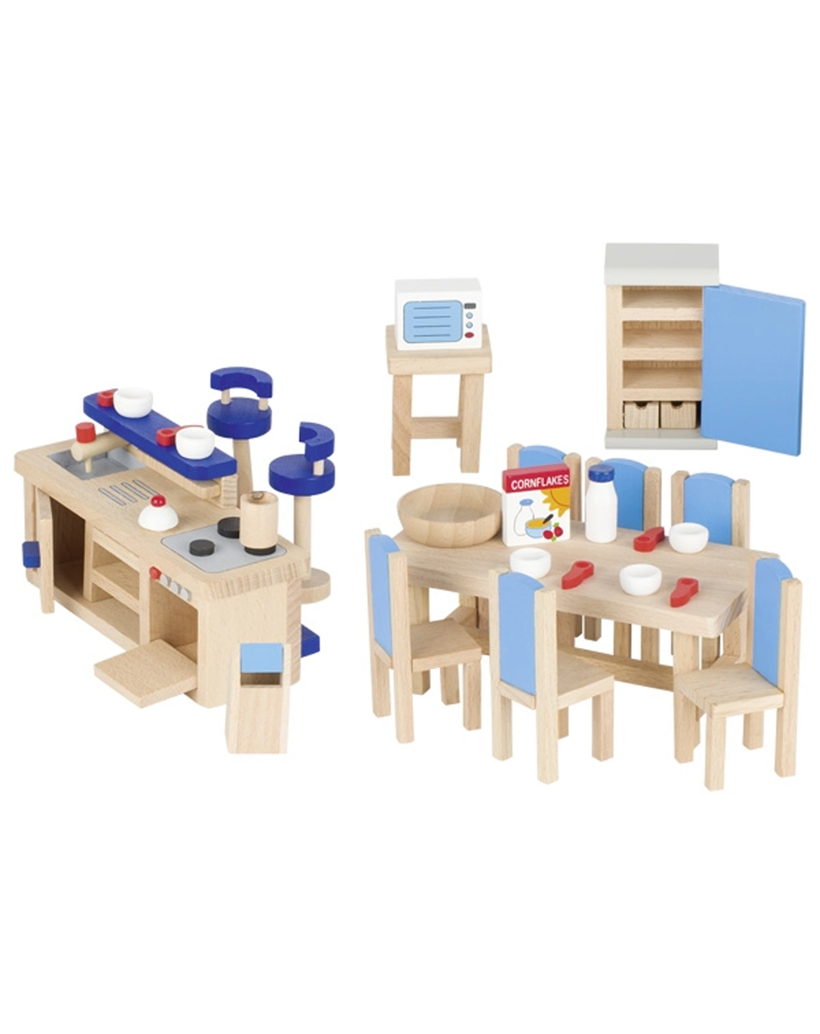 Puppenhaus-Möbel KÜCHE II 30-teilig in bunt