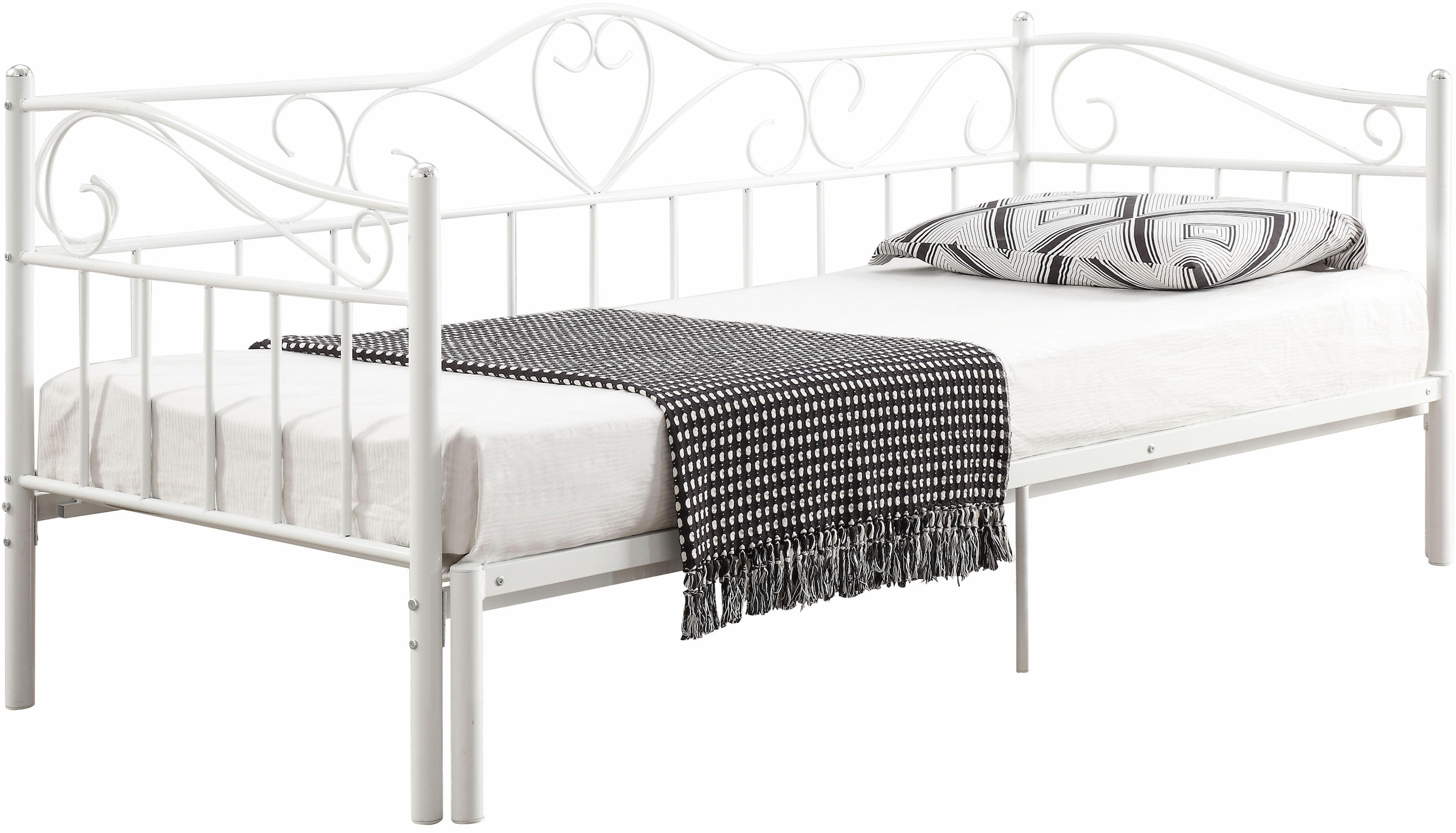 Home affaire Metallbett »Sina« mit geschwungenem Kopf- und Fussteil, ausziehbar auf 180/200 cm
