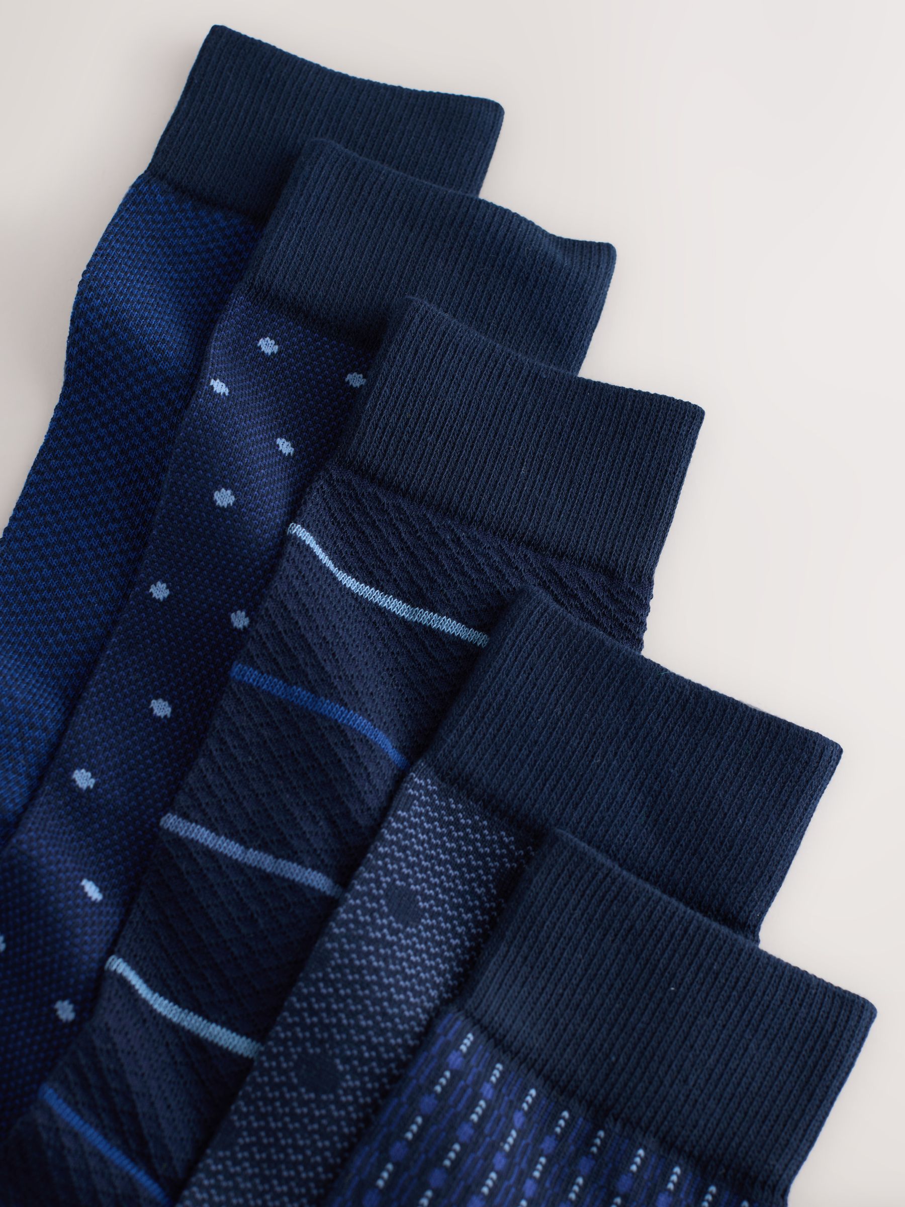 Marineblauw Blauw - 5 Paar modieuze sokken met patroon