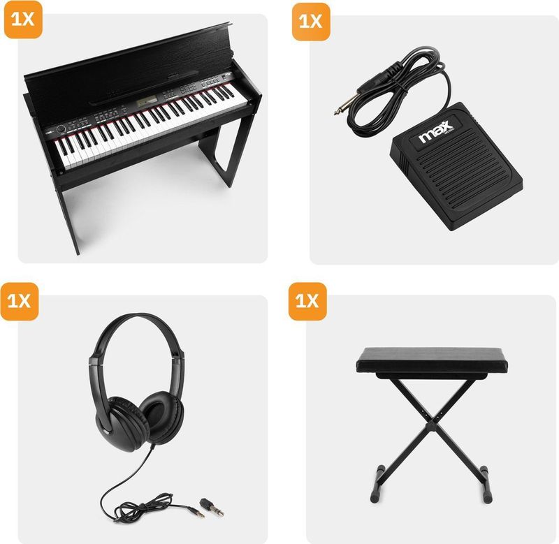MAX - RhapsodyDP61 - Digitale Piano - 61 Toetsen - Complete Set