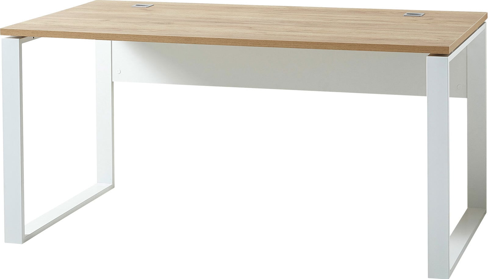 Schreibtisch LION 158 x 79 cm Weiß/ Navarra-Eiche