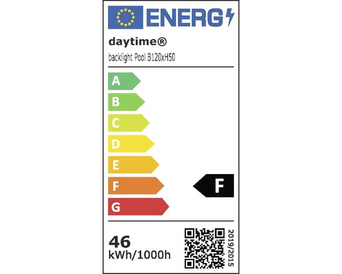 LED-achtergrondverlichting voor ZWEMBADaquaria, Dagverlichting, 120x50 mm, verlichte aquariumachtergrond, achtergrondverlichting, aluminium, 46W LED-lamp, 1198 x 497 x 22 mm