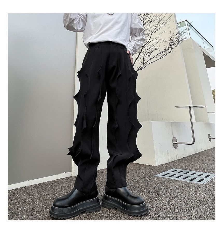 Omozando - Hoge taille effen rechte broek