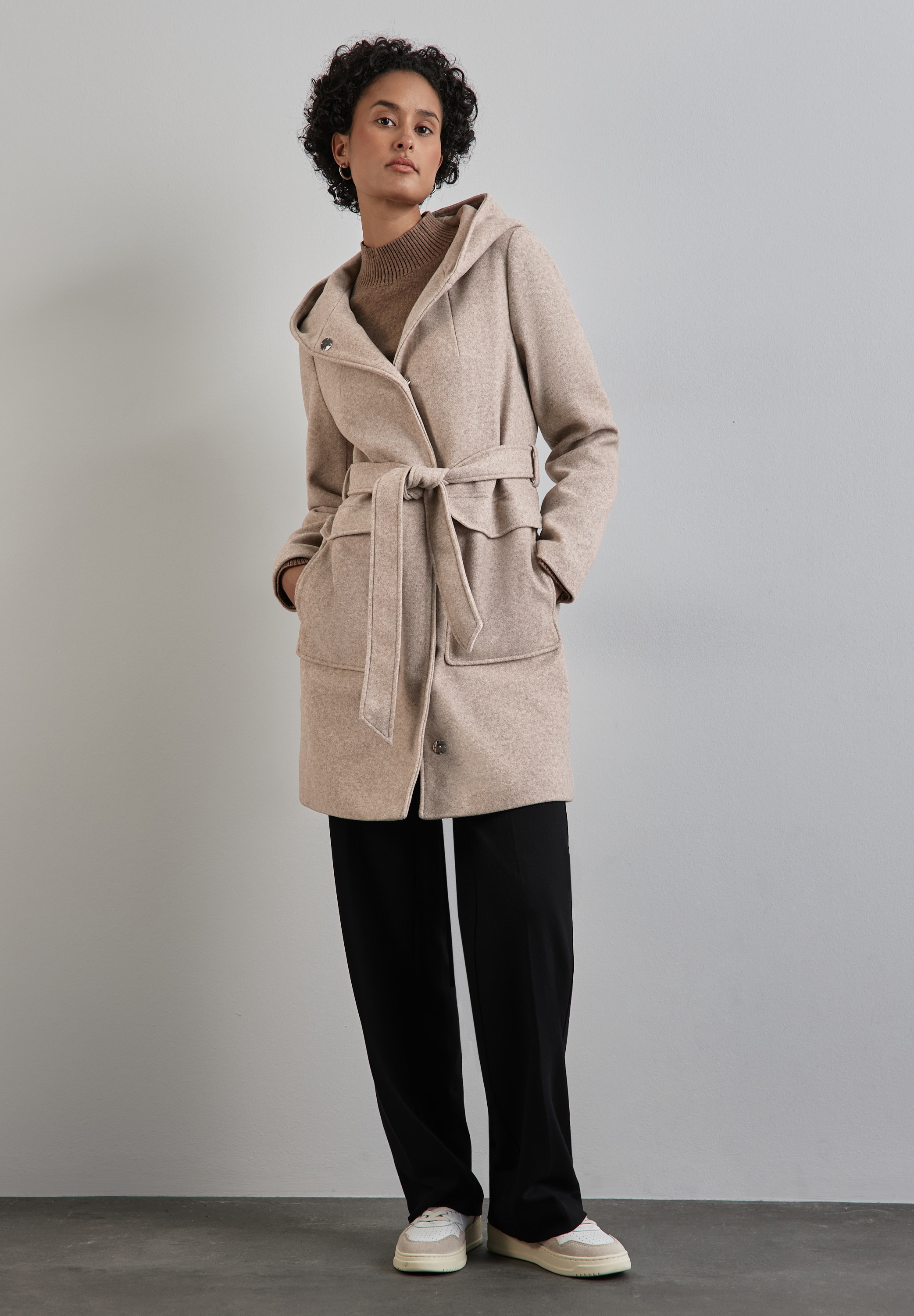 STREET ONE Wolljacke mit Kapuze mit Kapuze