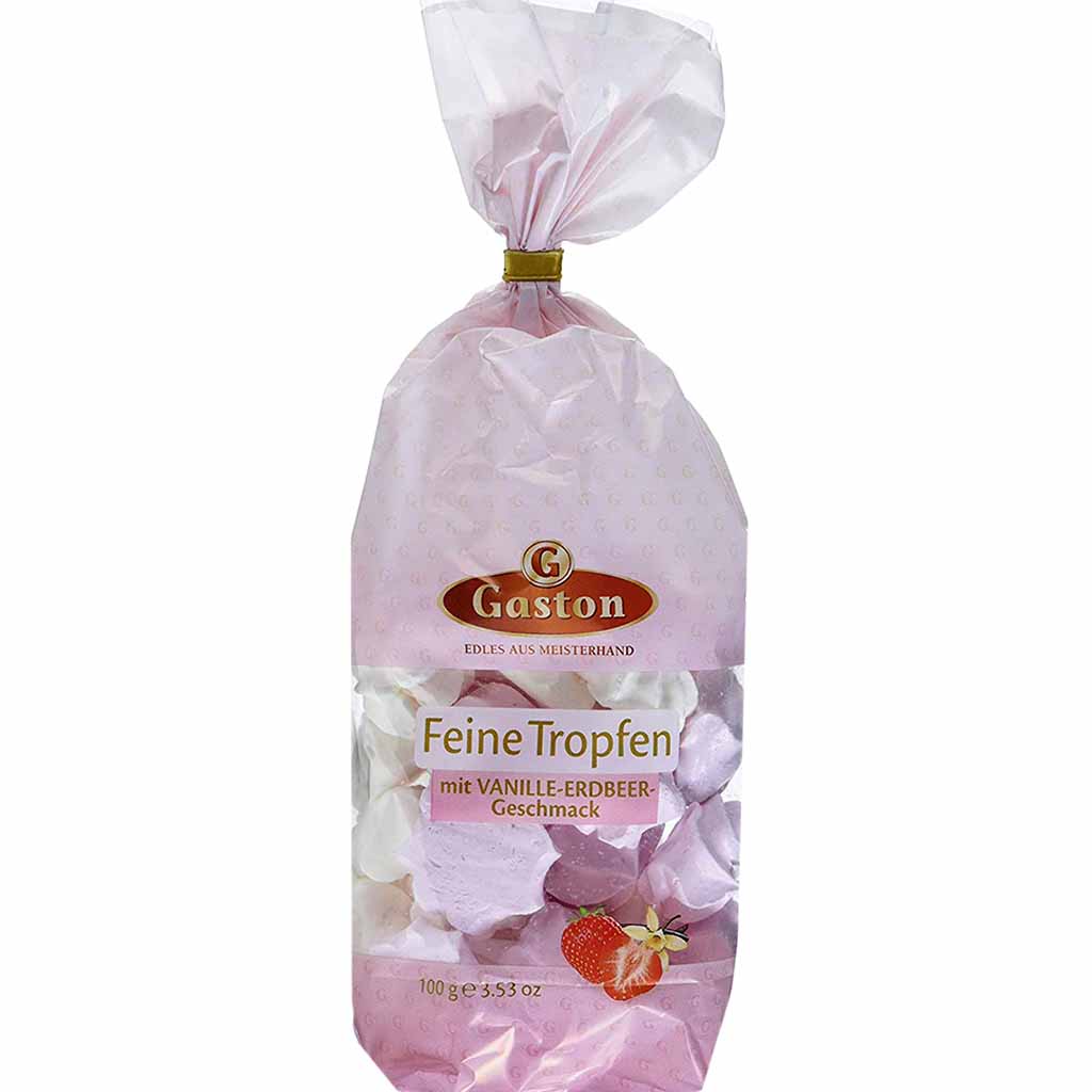 Gaston feine Tropfen Vanille Erdbeer Schaumgebäck 100g MHD:17.1.26