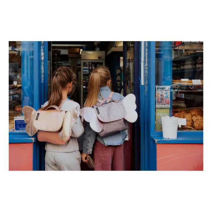 Caramel & Cie Cartable Papillon Paillette | Mauve