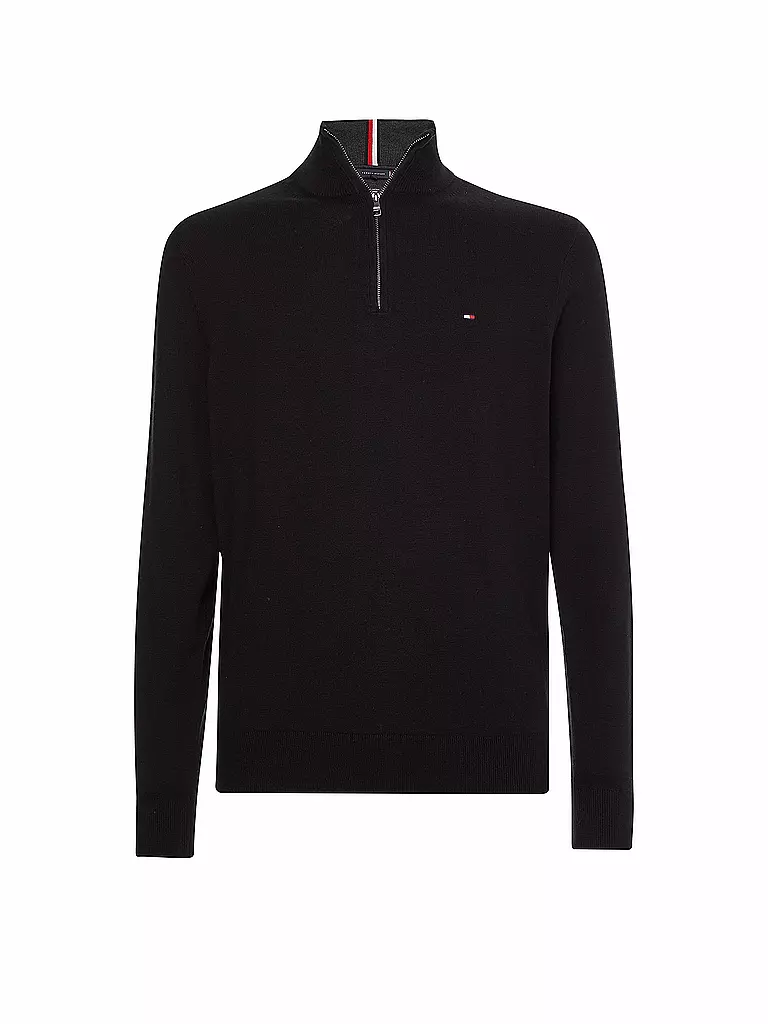 TOMMY HILFIGER Troyer Pullover schwarz