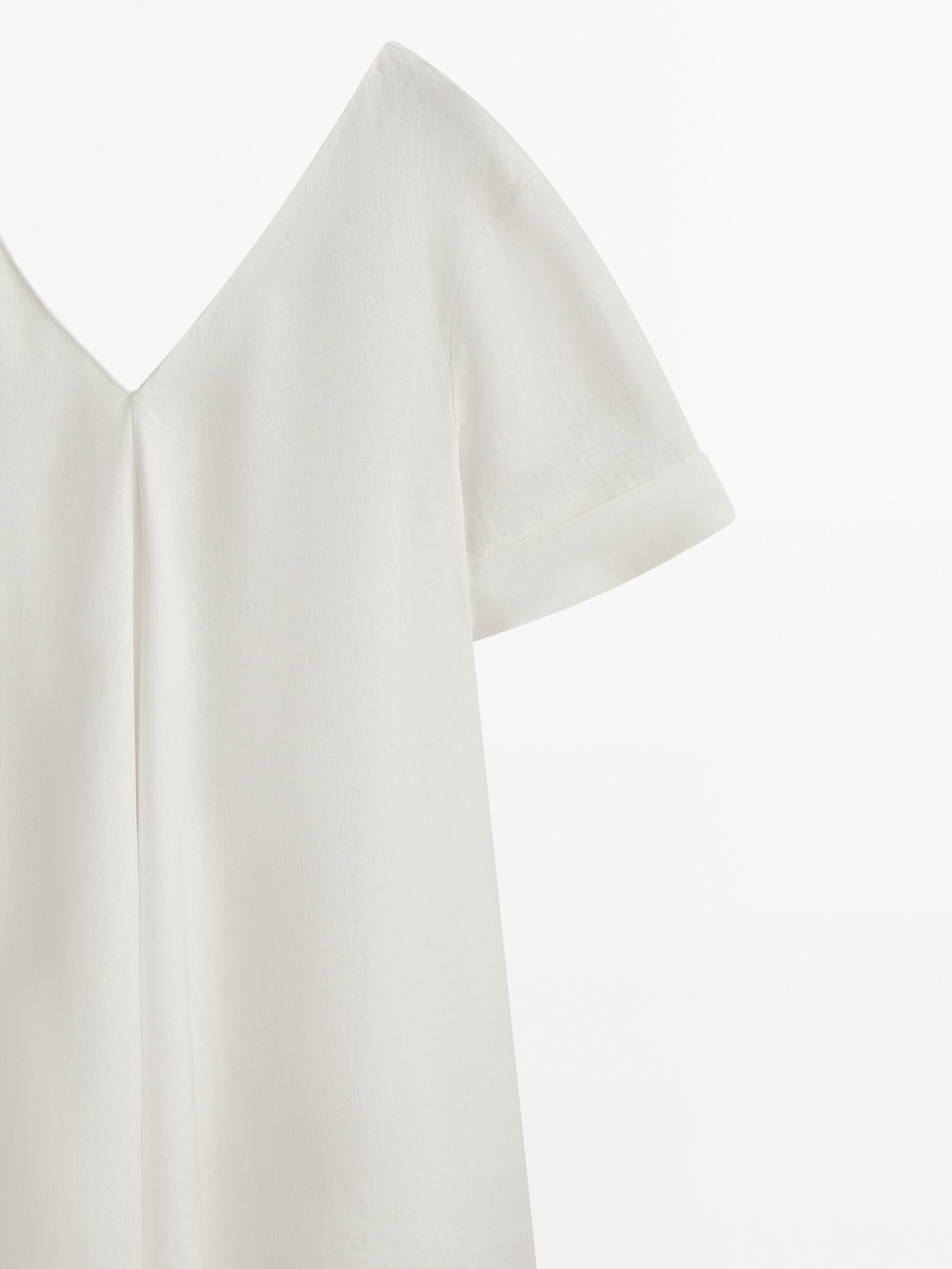 Vestido túnica 100% linho - BRANCO