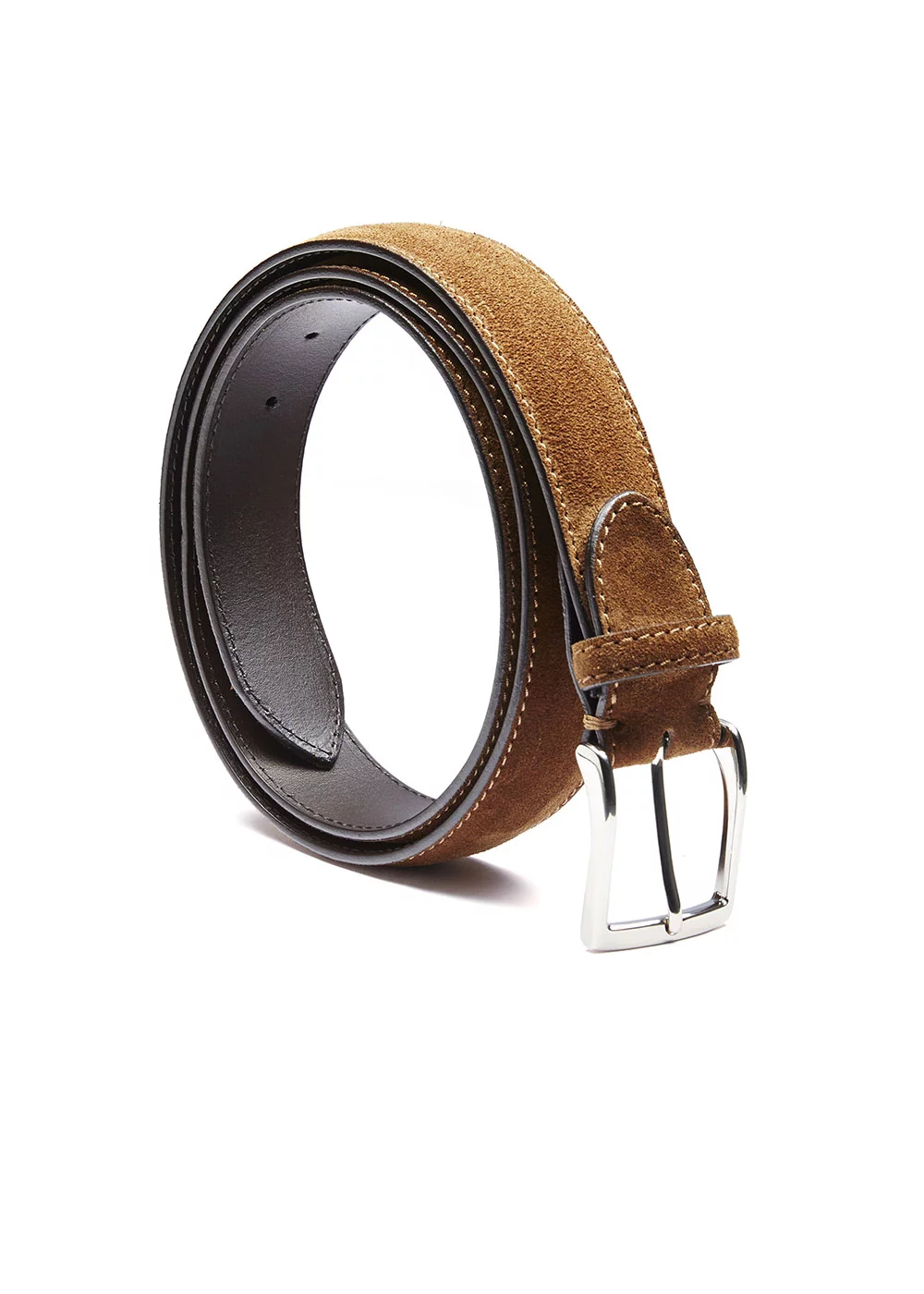 CEINTURE BOLTON VELOURS MIDDLE BROWN