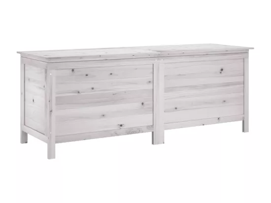 Boîte de rangement jardin blanc 150x50x56,5cm bois massif sapin
